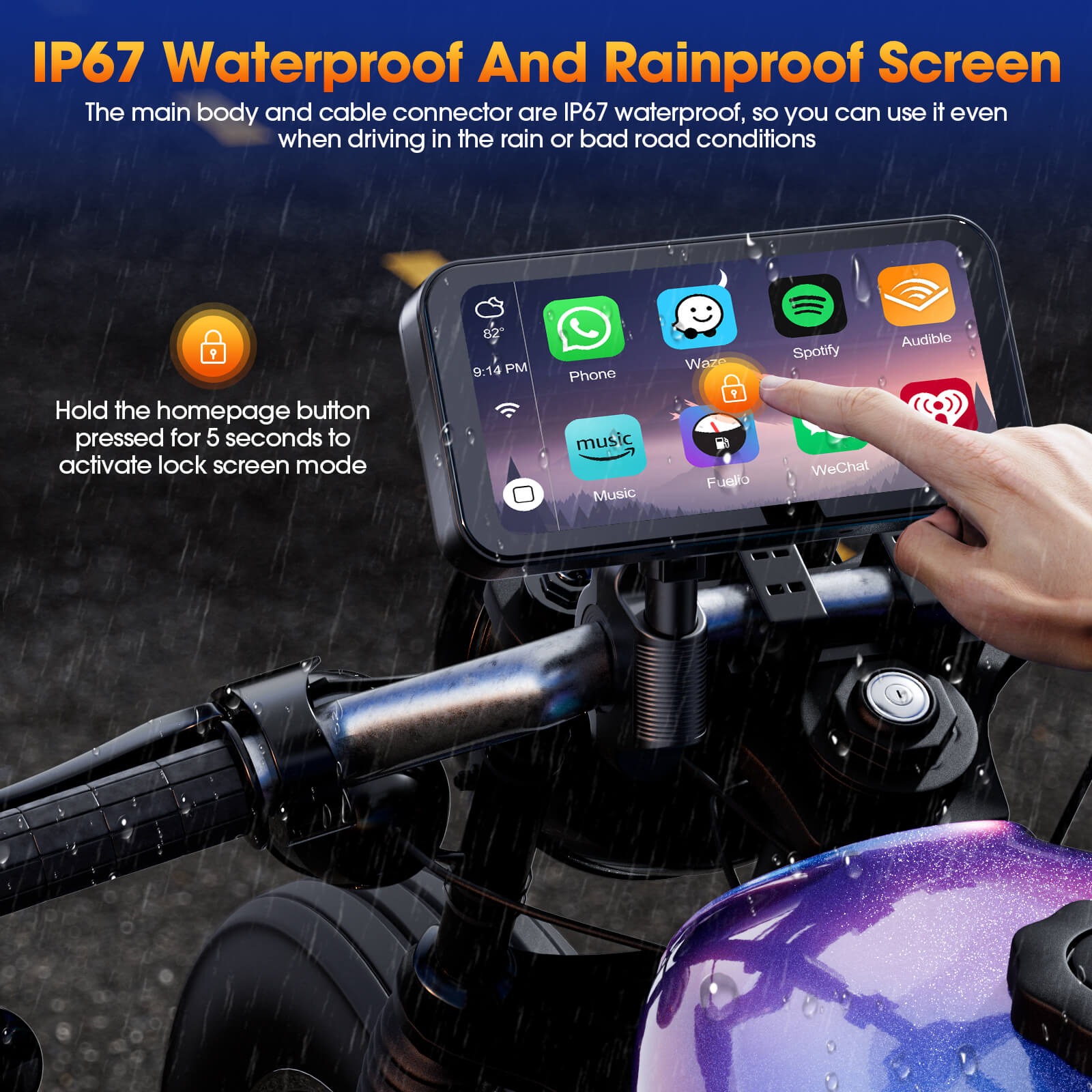 Carplay DVR Motorcycle Stereo Wireless Car Radio Carplay Touchscreen