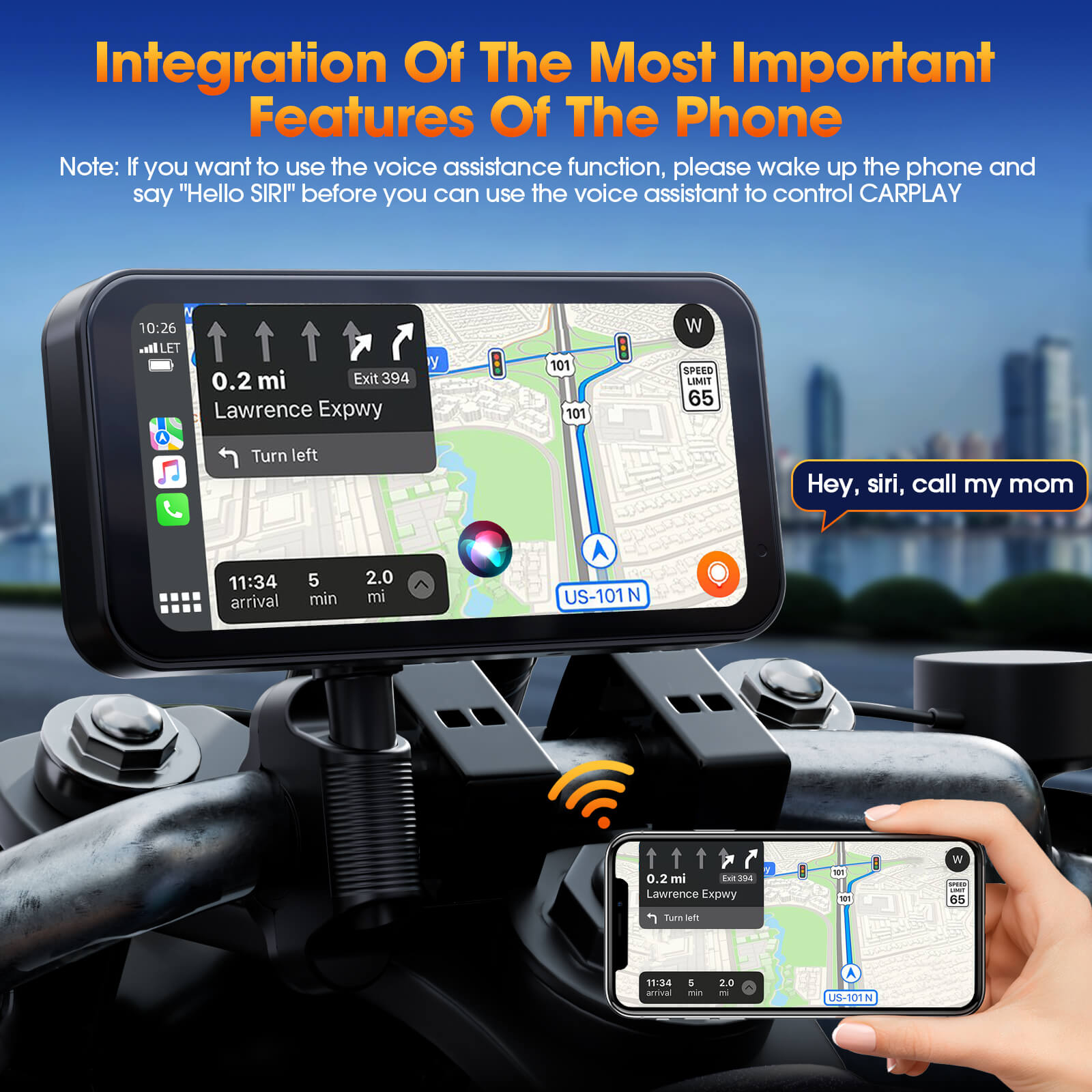 Carplay DVR Motorcycle Stereo Wireless Car Radio Carplay Touchscreen