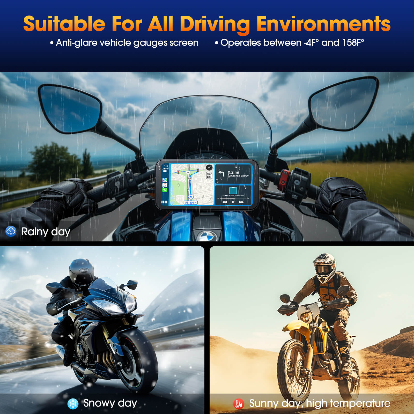 Carplay DVR Motorcycle Stereo Wireless Car Radio Carplay Touchscreen