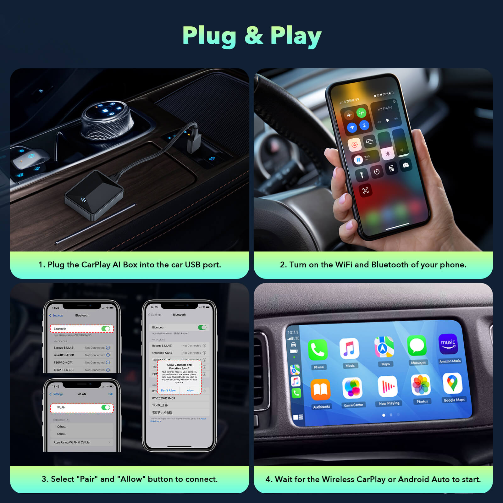 Carplay RC21 2 in-1 Adapter for OEM CarPlay & Android Auto Wireless Adapter