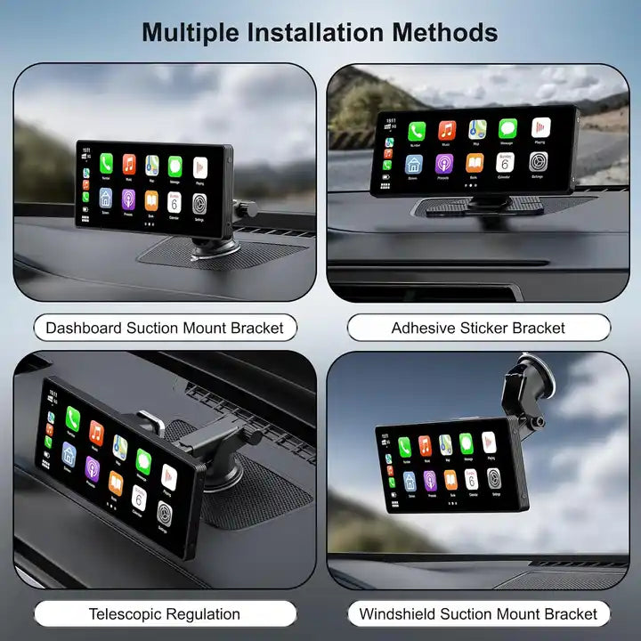 10.26 inch Carplay Screen 2.5D IPS Full Touch Support Wireless Apple carplay and Android Auto with dash cam and 2k backup camera