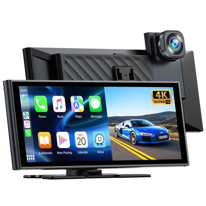 RC14 9.26" Wireless Car Stereo Receiver Protable Carplay Screen for Car with 4K Dash Cam