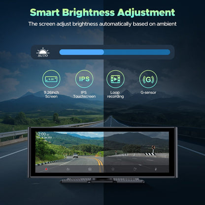 RC14 9.26" Wireless Car Stereo Receiver Protable Carplay Screen for Car with 4K Dash Cam